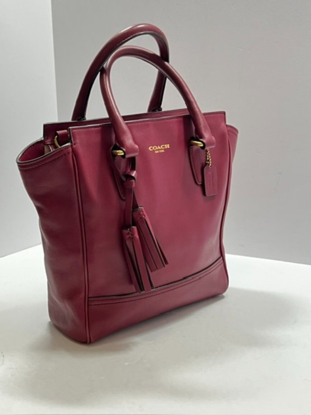 Coach Legacy Mini Tanner Leather Tote Burgandy EUC w/COA